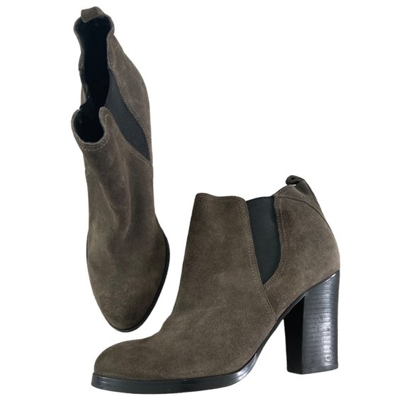 Marc Fisher Ltd. Womens Mallory Mid Heel Ankle Booties Green‎ Gray Suede 8.5M - Picture 3 of 9